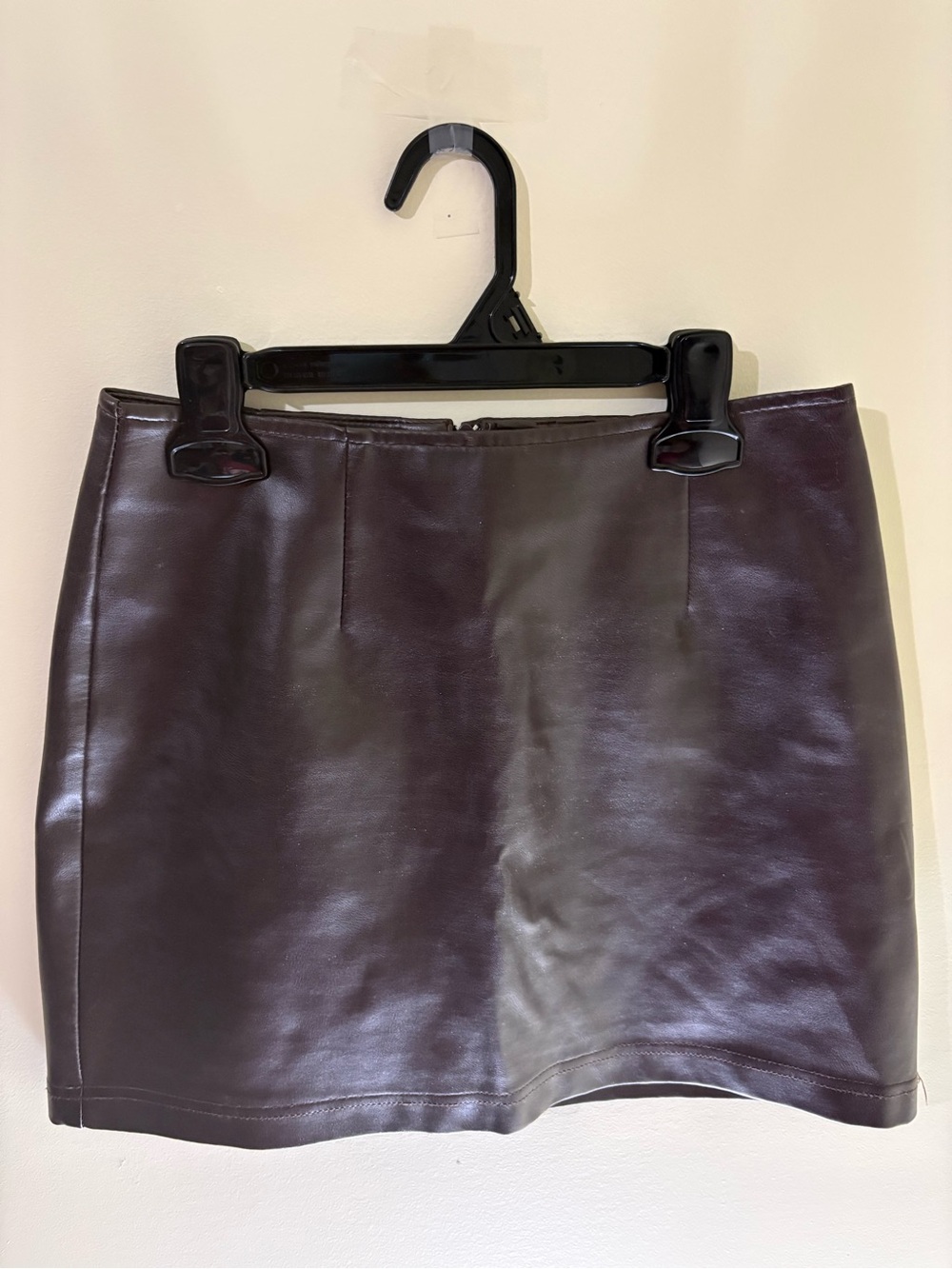 XOXO Faux Leather Mini Skirt in dark brown